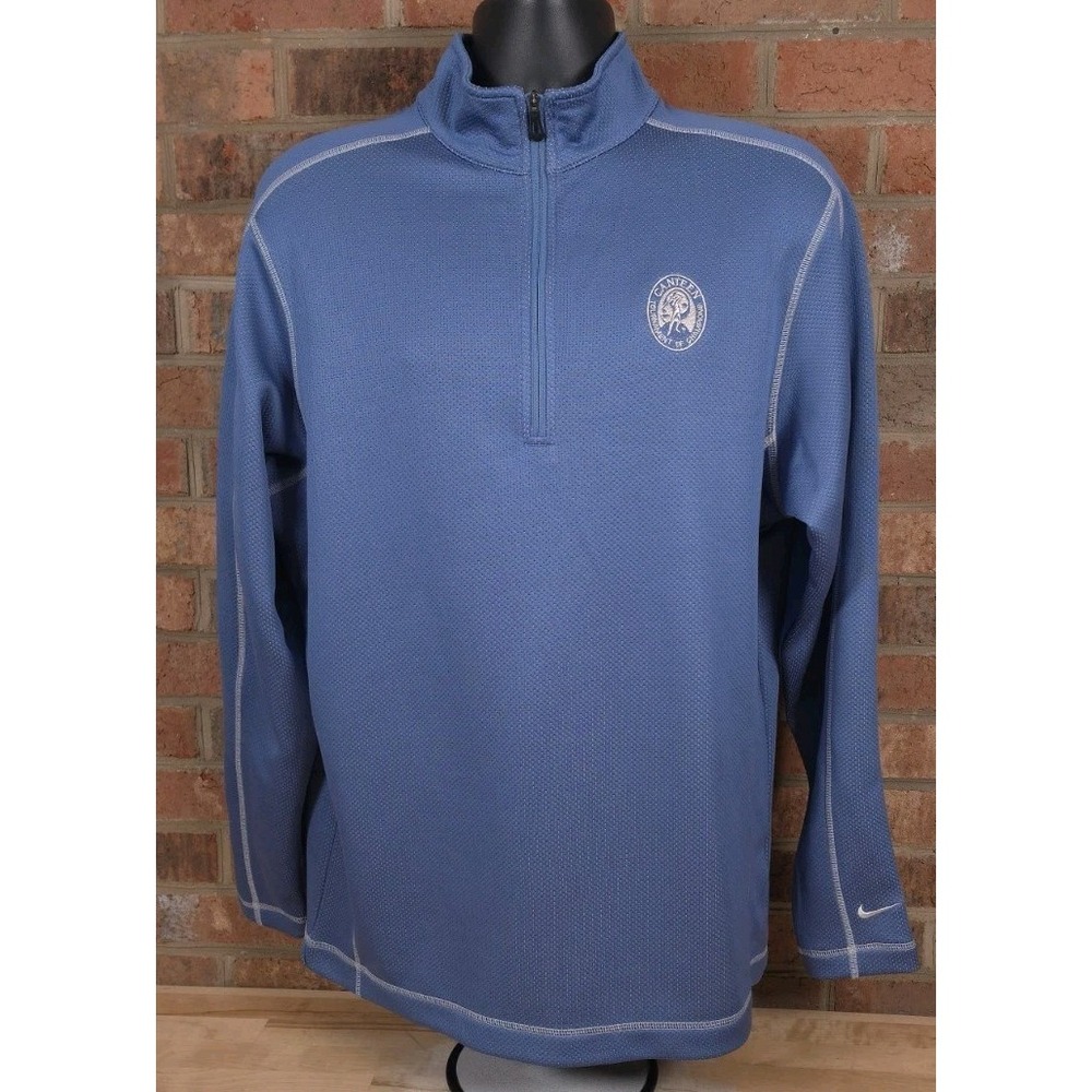 Nike Therma-FIT 1/4 Zip Pullover Mens L Blue‎ 244610-455 NEW Canteen Golf